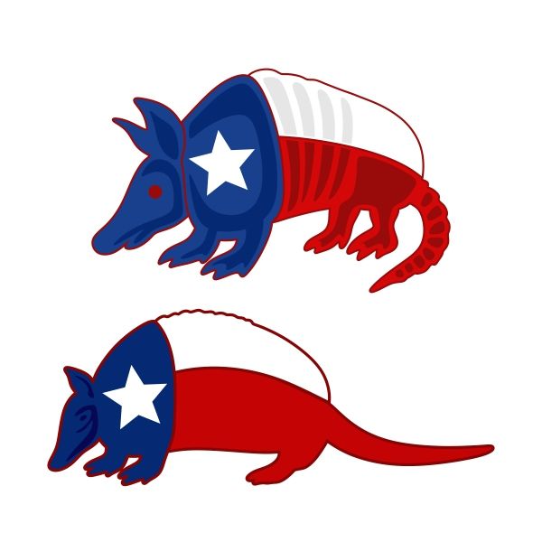 600x600 Texan Armadillo Cuttable Design Cut File. Vector, Clipart, Digital