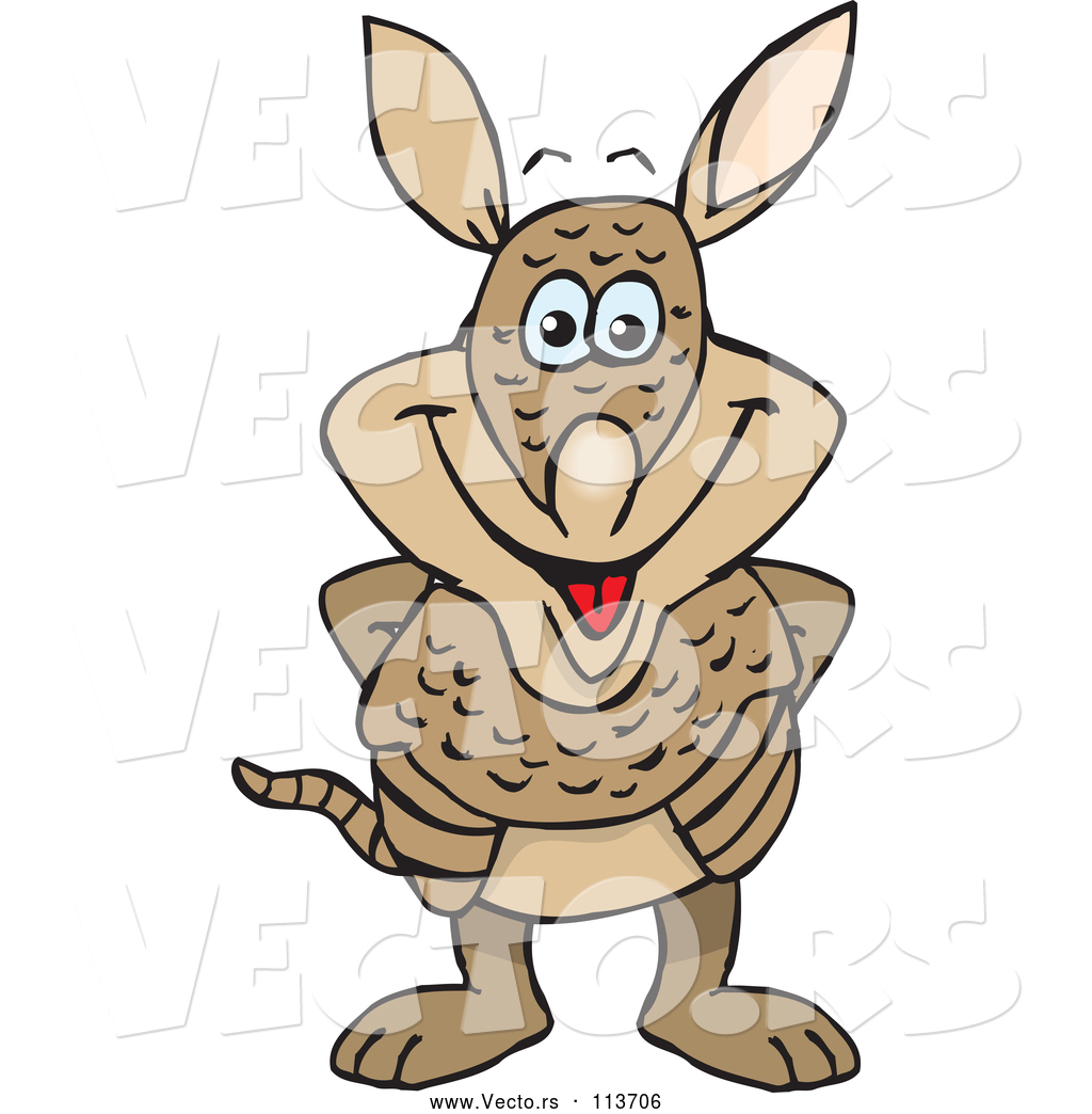 1024x1044 Vector Of Happy Cartoon Armadillo By Dennis Holmes Designs