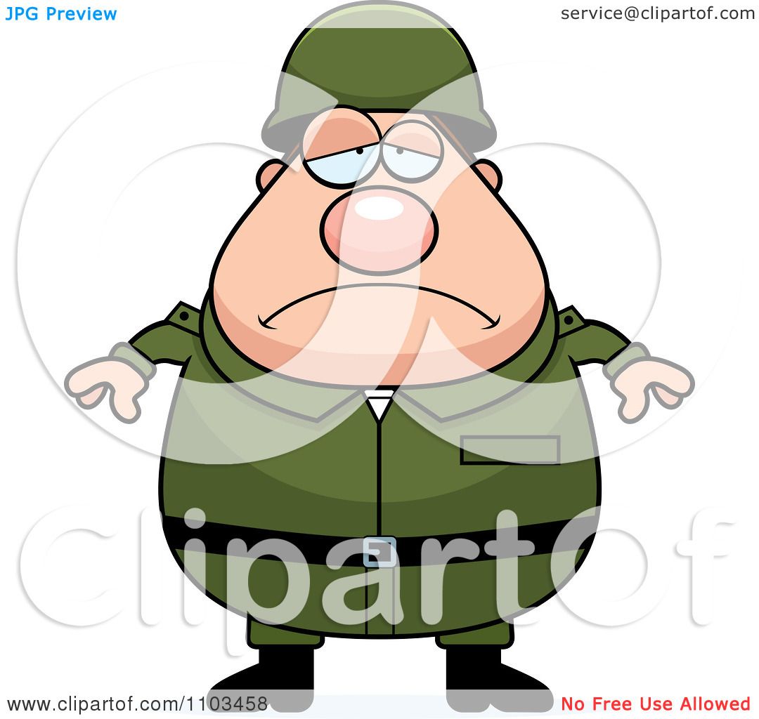 1080x1024 Clipart Depressed Chubby Caucasian Army Man