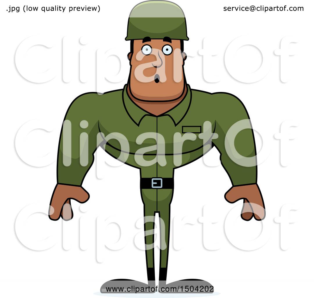 1080x1024 Clipart Of A Surprised Buff African American Male Army Soldier