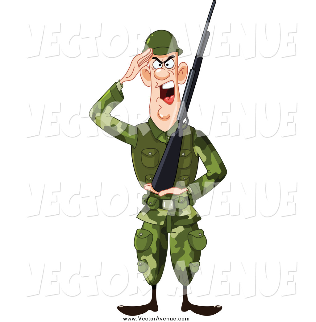 1024x1044 Vector Of A Saluting Army Soldier With A Gun By Yayayoyo