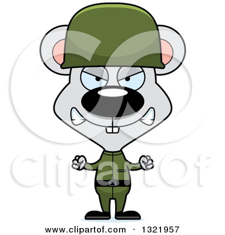 450x470 Clipart Of A Cartoon Mad Mouse Army Soldier