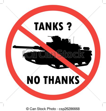 450x470 No Tanks. Warning Sign For Military Tanks