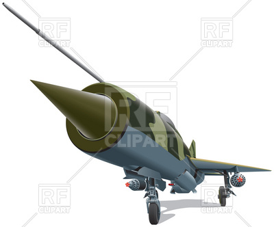 400x332 Old Jet Fighter Of Times Of Cold War Royalty Free Vector Clip Art