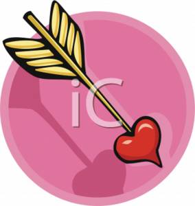 284x300 Clipart Illustration Of Cupid's Arrow