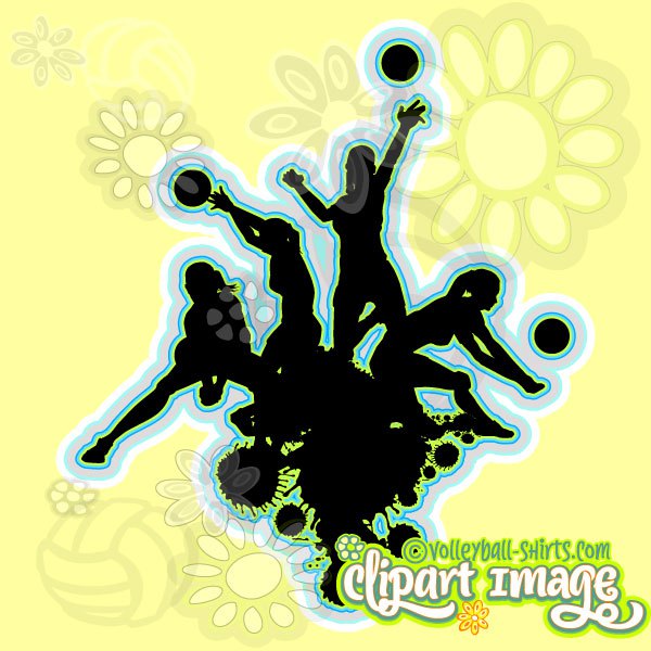 600x600 Silhouettes Volleyball Vector