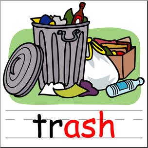 304x304 Clip Art Basic Words Ash Phonics Trash Color I