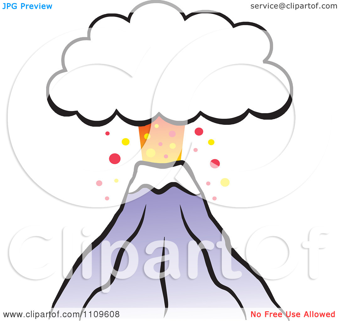 1080x1024 Erupting Volcano Border Clipart