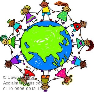 300x293 Group Of Kids Holding Hands Around A Globe Of Asia Clipart Amp Stock