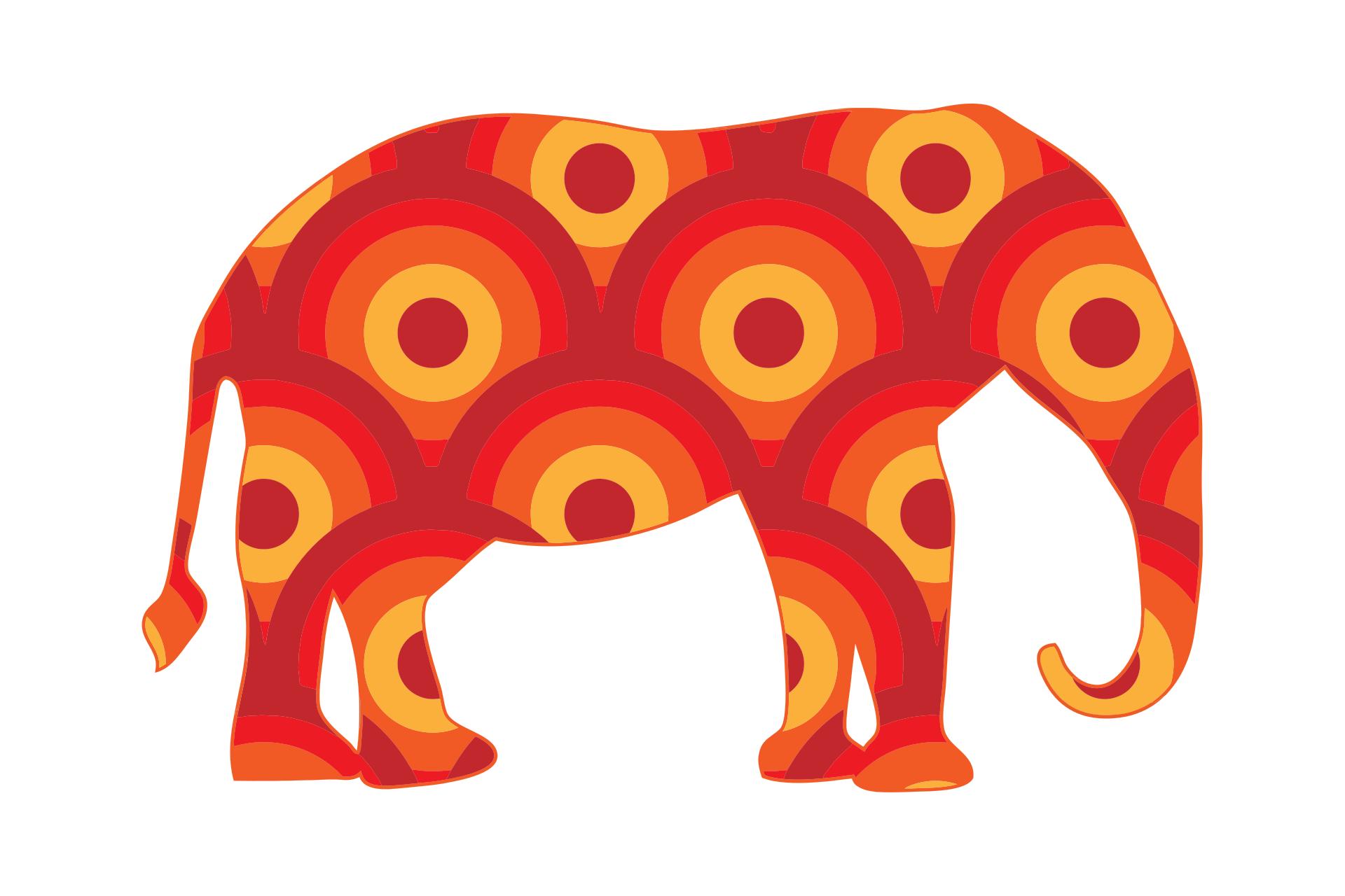 1920x1280 Retro Circles Elephant Clipart