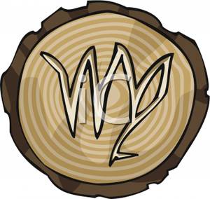 300x284 The Astrological Sign For Virgo Carved Into Wood Clip Art Image