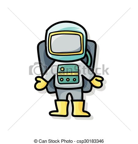 450x470 Astronaut Doodle Eps Vector
