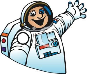 300x255 Clip Art Image A Waving Astronaut