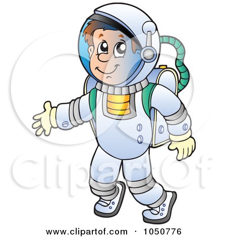 450x470 Clipart Of A Happy Astronaut Flying In A Rocket With Earth And