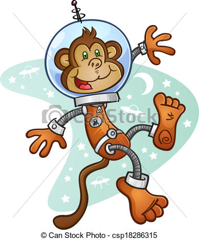 389x470 Monkeystronaut Cartoon Character Monkeystronaut Wearing