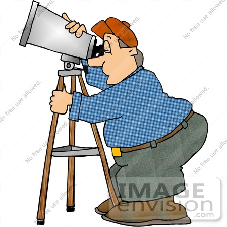 450x450 Astronomer Man Looking Through A Telescope Clipart