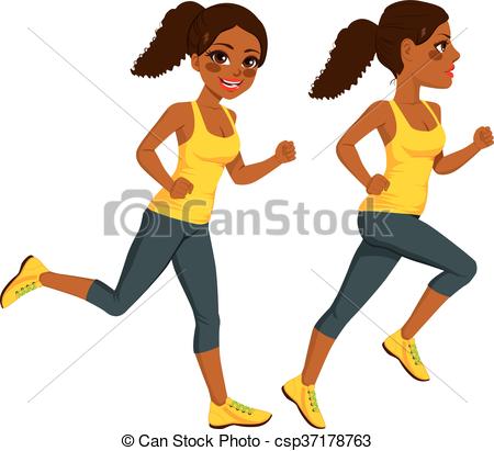 450x411 Beautiful Young African American Athlete Runner Woman On Two