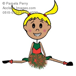 299x300 Clip Art Illustration Of A Stick Girl Cheerleader