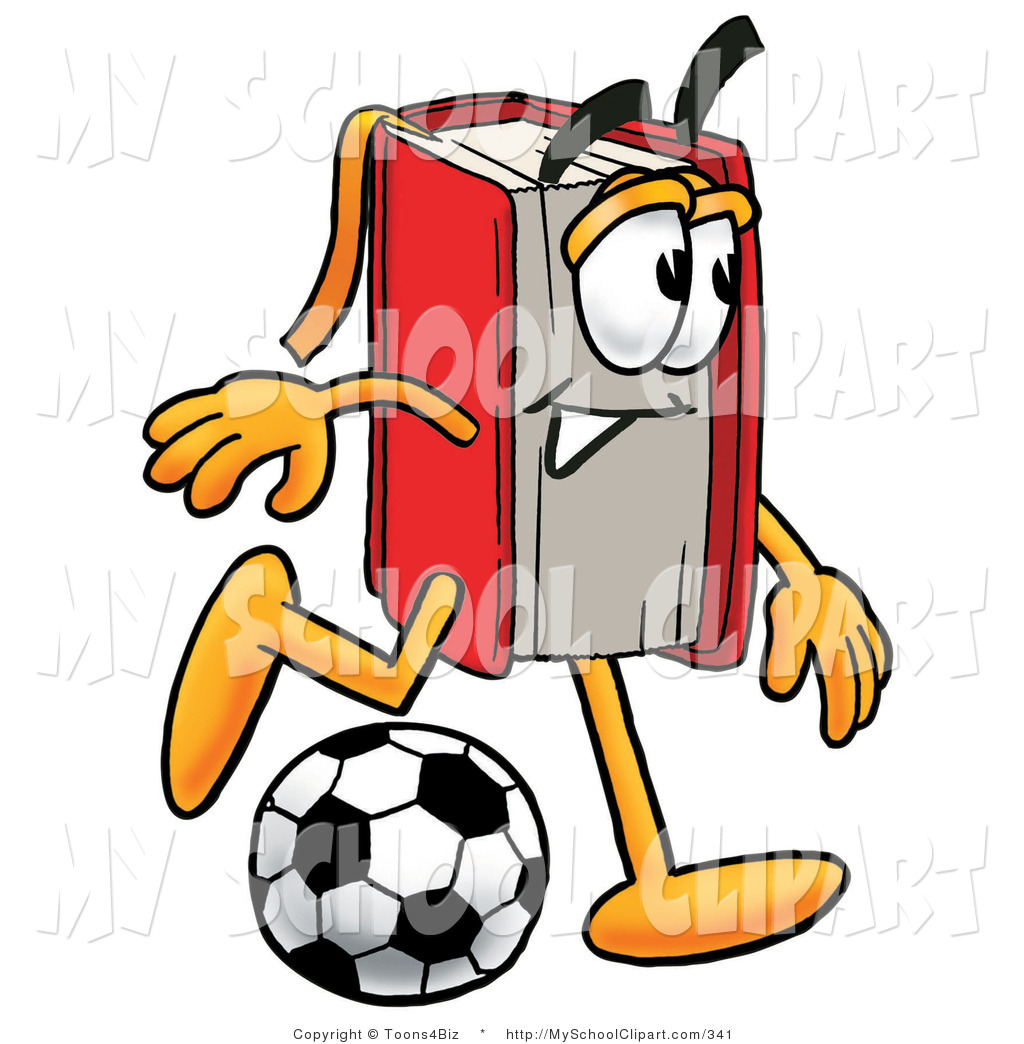 1024x1044 Clip Art Of An Athletic Red Book Mascot Cartoon Character Kicking