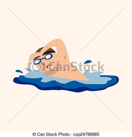 450x470 Sport Swimming Athlete Flat Icon Elements Background,eps10 Clip