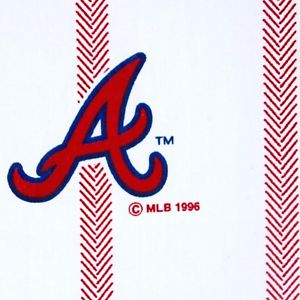 300x300 Atlanta Braves Twin Flat Sheet Dan River Baseball Mlb Cutter 1996