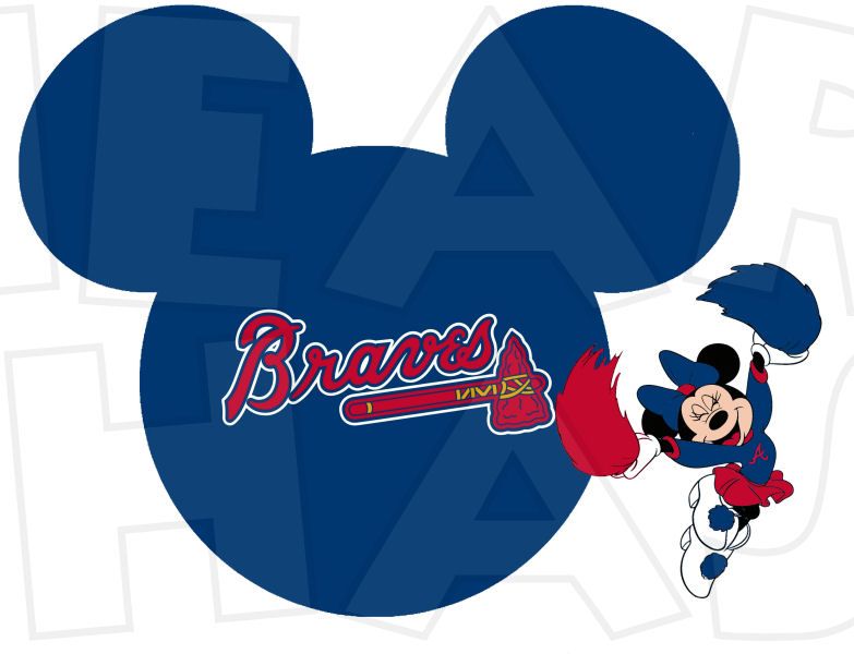 783x600 Atlanta Braves Baseball With Minnie Mouse Instant Download Digital
