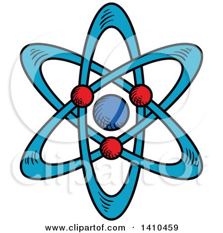 450x470 Clipart Of A Black And White Atom 24