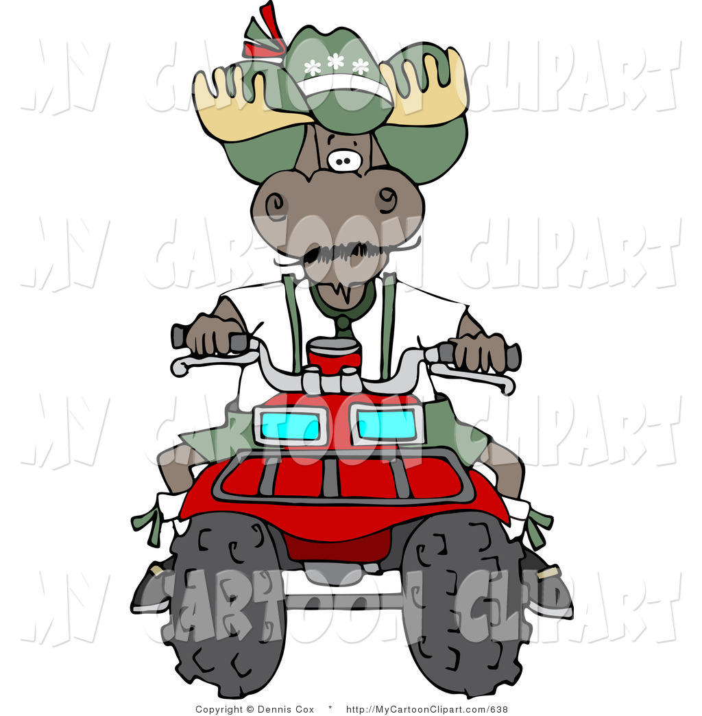 1024x1044 Clip Art Of A Brown Bull Moose Operating A Recreational Atv Four