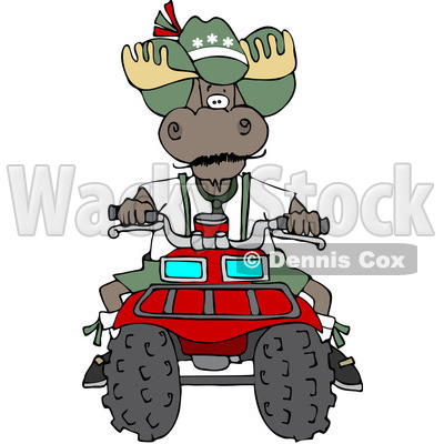 400x400 Royalty Free (Rf) Clipart Illustration Of Bull Moose Operating