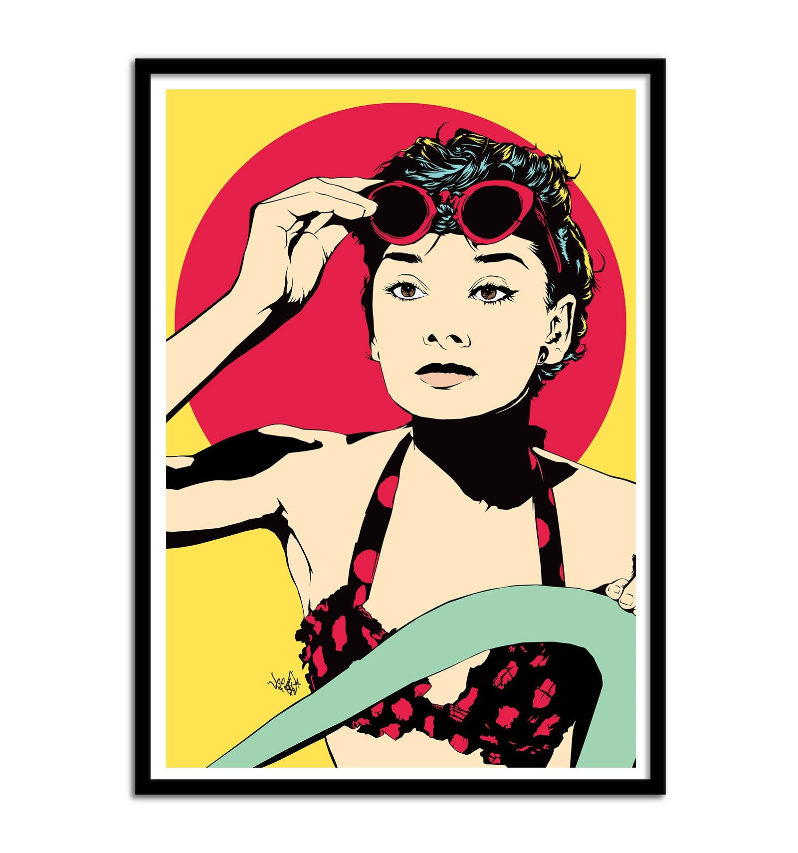 1600x1710 Affiche Art Poster Print Frame Portrait Pop Art Audrey Hepburn