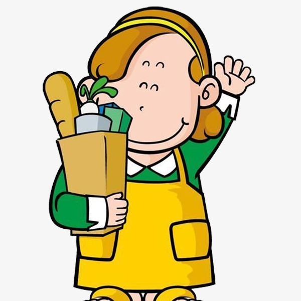 600x600 Cartoon Q Version Of The Aunt To Buy Food, Vegetable Market, Food