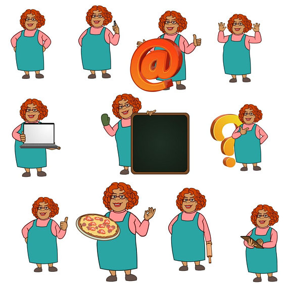 570x570 Mary Aunt Clipart Chef Clipart,baking Clipart,character Clipart