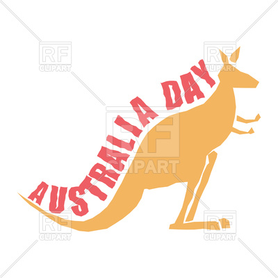 400x400 Australia Day. Kangaroo With Text. Royalty Free Vector Clip Art