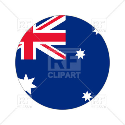 400x400 Round Icon Of Australia Flag On White Background Royalty Free