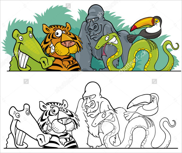 600x506 Jungle Animal Templates
