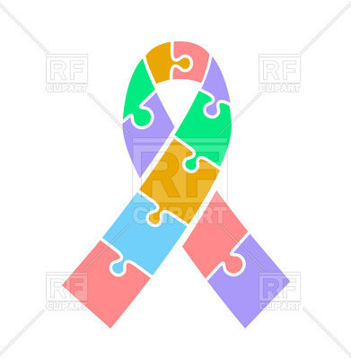 391x400 Autism Awareness Day Ribbon Royalty Free Vector Clip Art Image