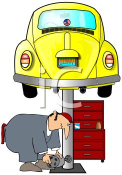 244x350 Cartoon Guy Working On A Car