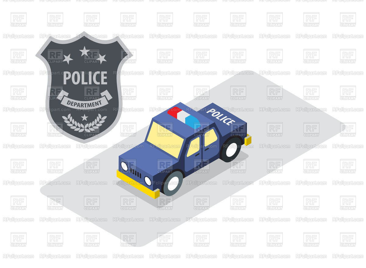 1200x877 Police Badge And Car In Isometric View Royalty Free Vector Clip