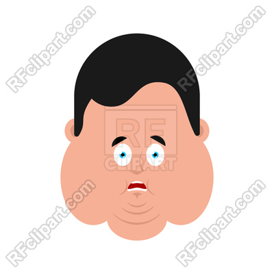 400x400 Fat Omg Scared Face Emotion Avatar Royalty Free Vector Clip Art