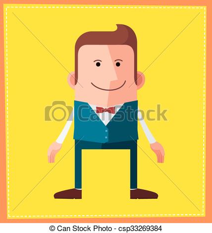 428x470 Flat Style Male Avatar Design Character Vector
