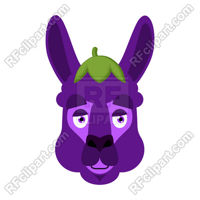 400x400 Lama Alpaca Eggplant Face Avatar Royalty Free Vector Clip Art