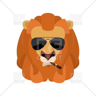 400x400 Lion Serious Avatar Royalty Free Vector Clip Art Image