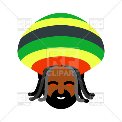 400x400 Rastaman Avatar. Rasta Cap And Dreadlocks. Royalty Free Vector