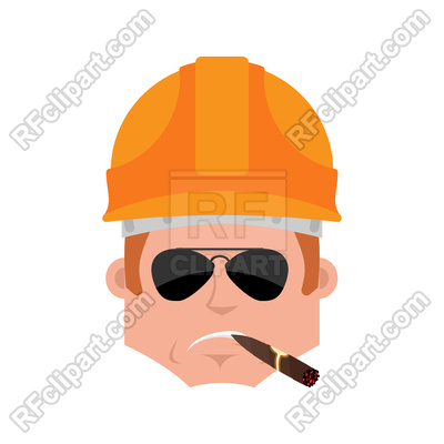 400x400 Builder Serious Emotion Avatar Royalty Free Vector Clip Art Image
