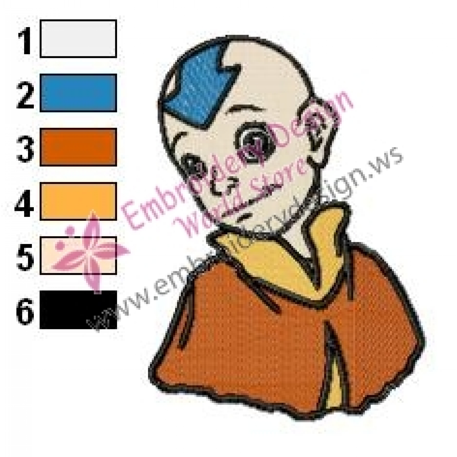1500x1500 Aang Avatar The Last Airbender Embroidery Design 09