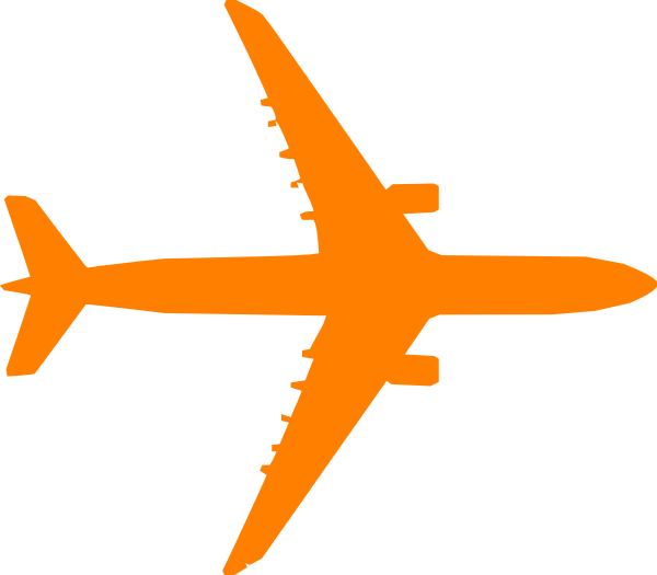 600x525 Orange Plane Clip Art