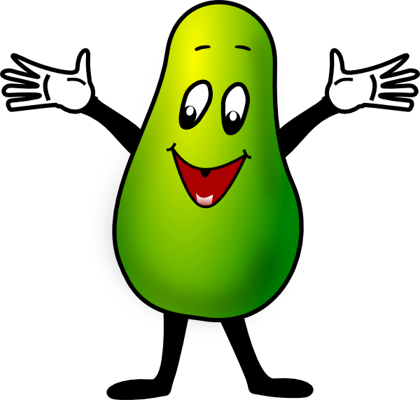 600x571 Happy Avocado Character Clip Art