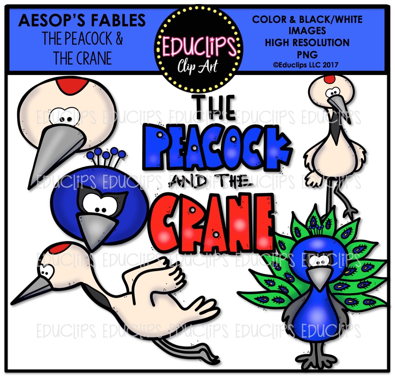 1260x1205 Aesop's Fables 2 Clip Art Mega Bundle (Color And Bampw)