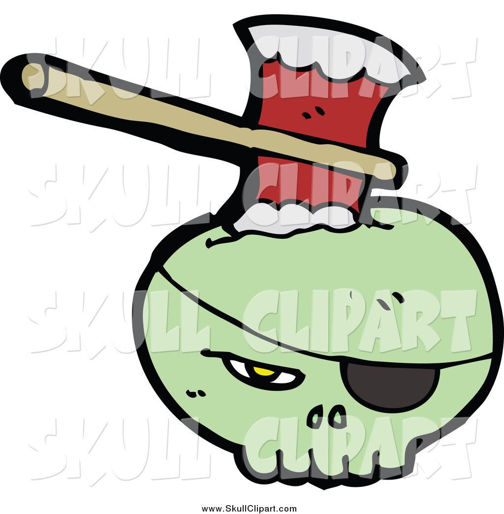 1024x1044 Vector Clip Art Of A Green Skull An Eye Patch, Stabbed