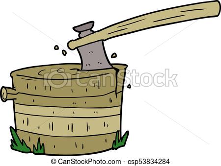450x339 Cartoon Tree Stump With Axe Vector